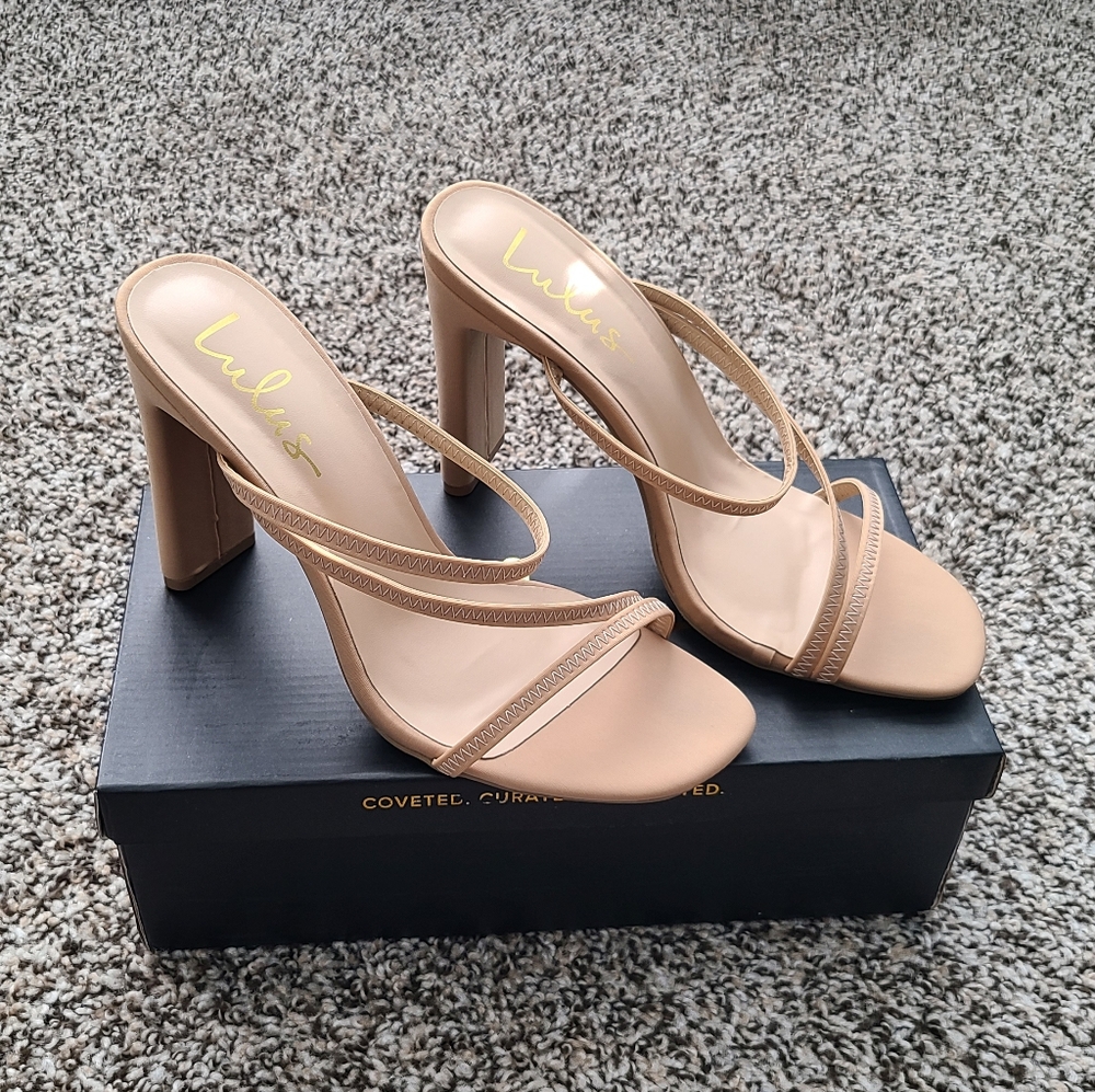 Lulu Ferrara Natural High Heel Sandals Size 9 US